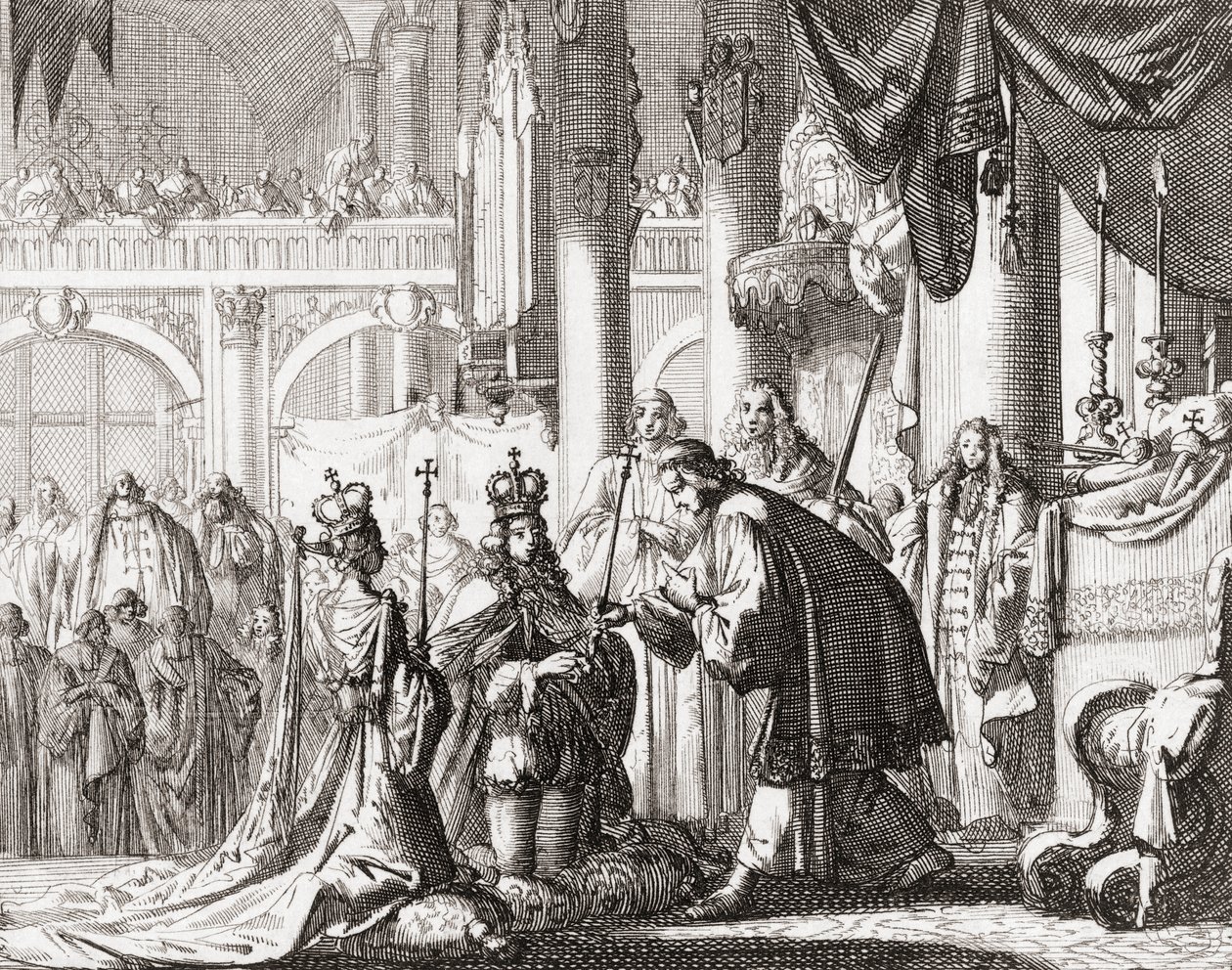 Vilmos király és II. Mária királyné koronázása április 11 alkotó: Jan Luyken