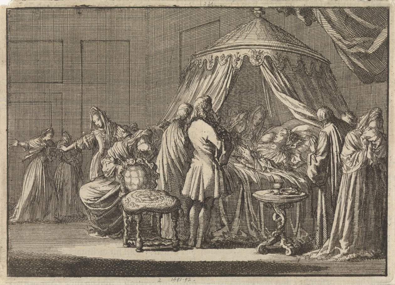 II. Stuart Mária, angol királynő halála, 1695 alkotó: Jan Luyken