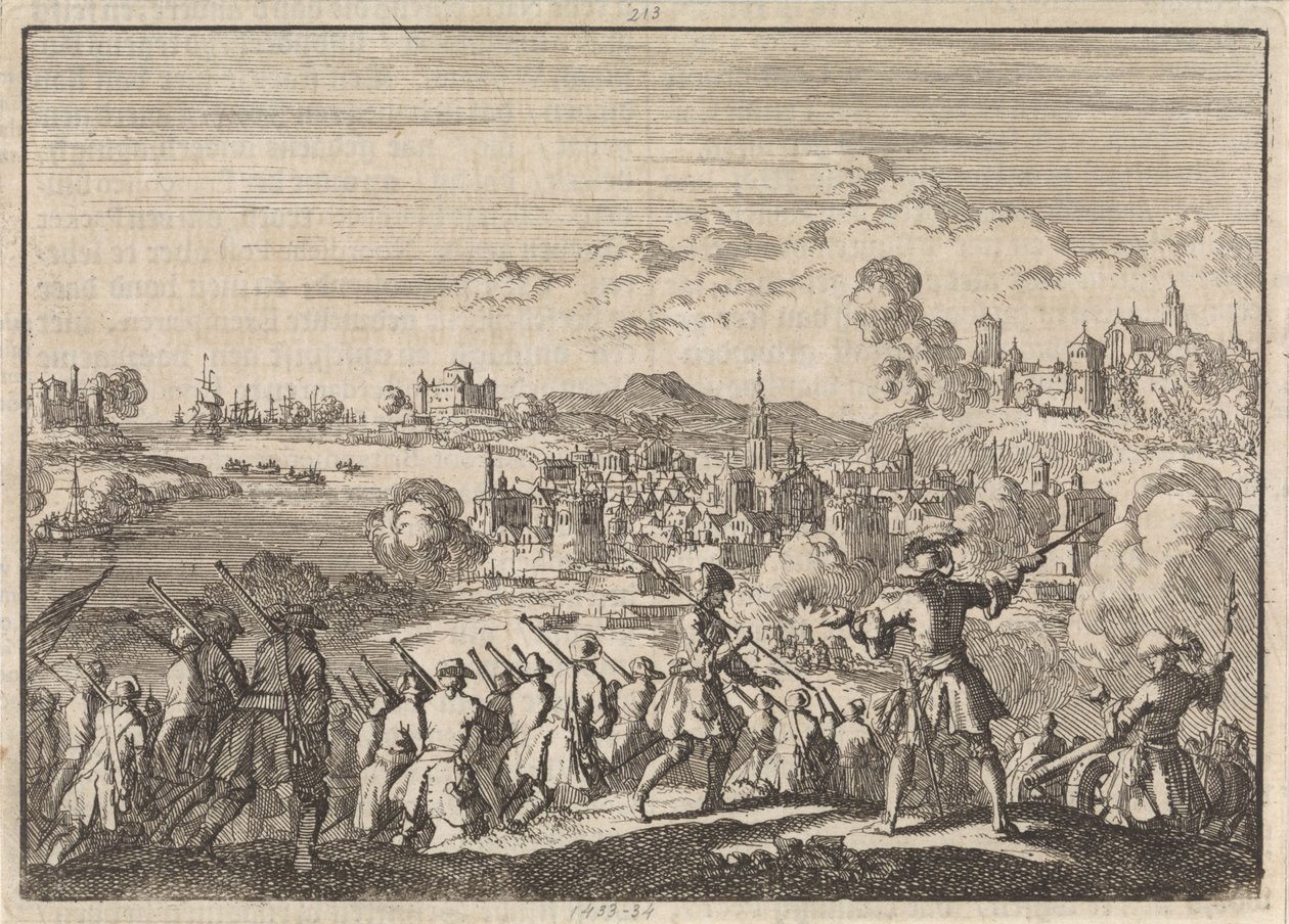 A francia hódítás Pointis Carthagena alatt Dél-Amerikában, 1697 alkotó: Jan Luyken