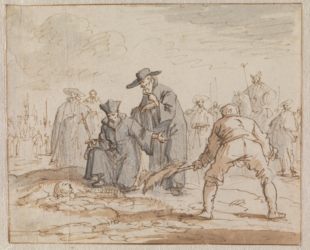 Anneke van den Hove élve eltemetése Brüsszelben, 1591 alkotó: Jan Luyken