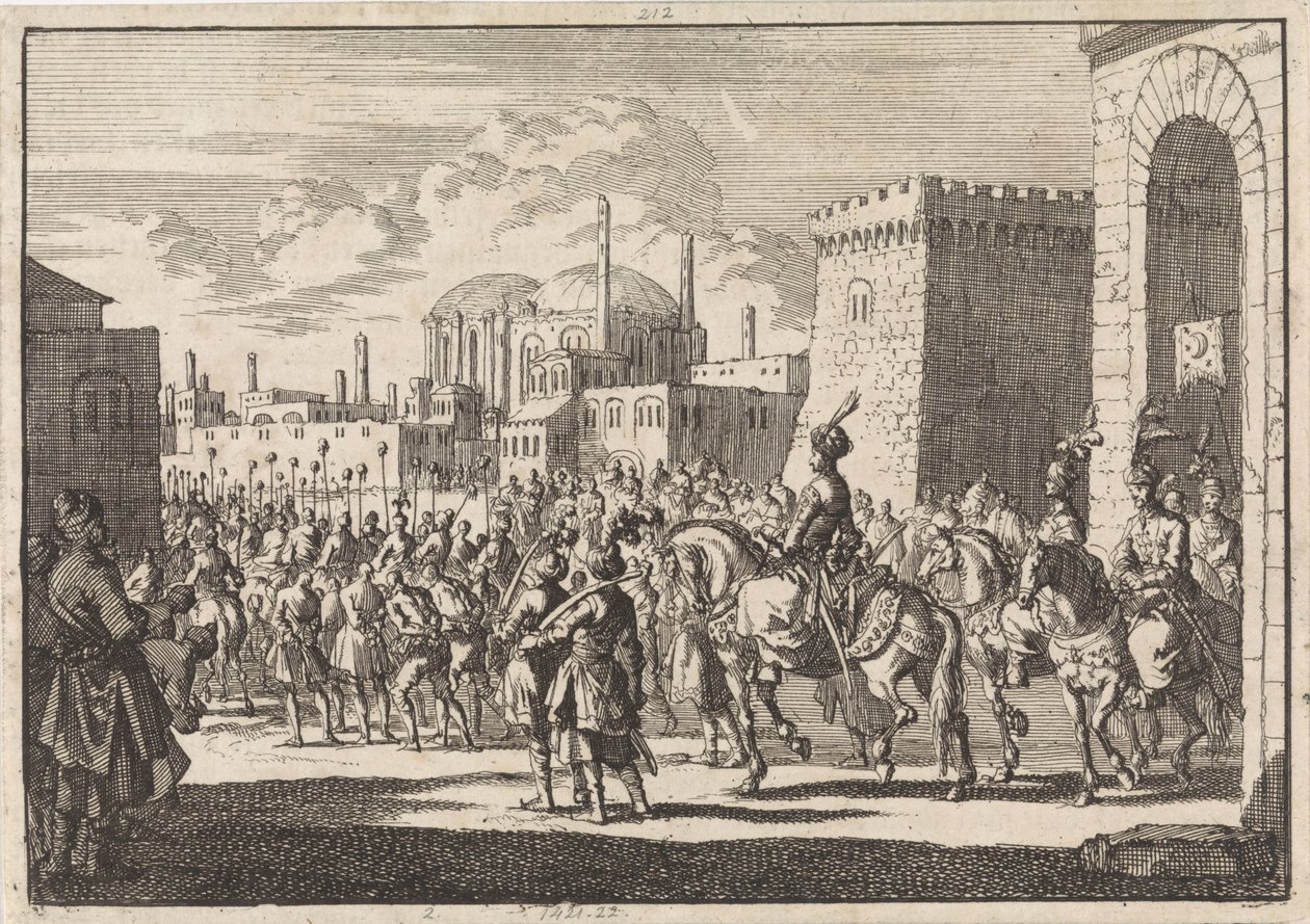 II. Musztafa szultán belépése Konstantinápolyba, 1695 alkotó: Jan Luyken