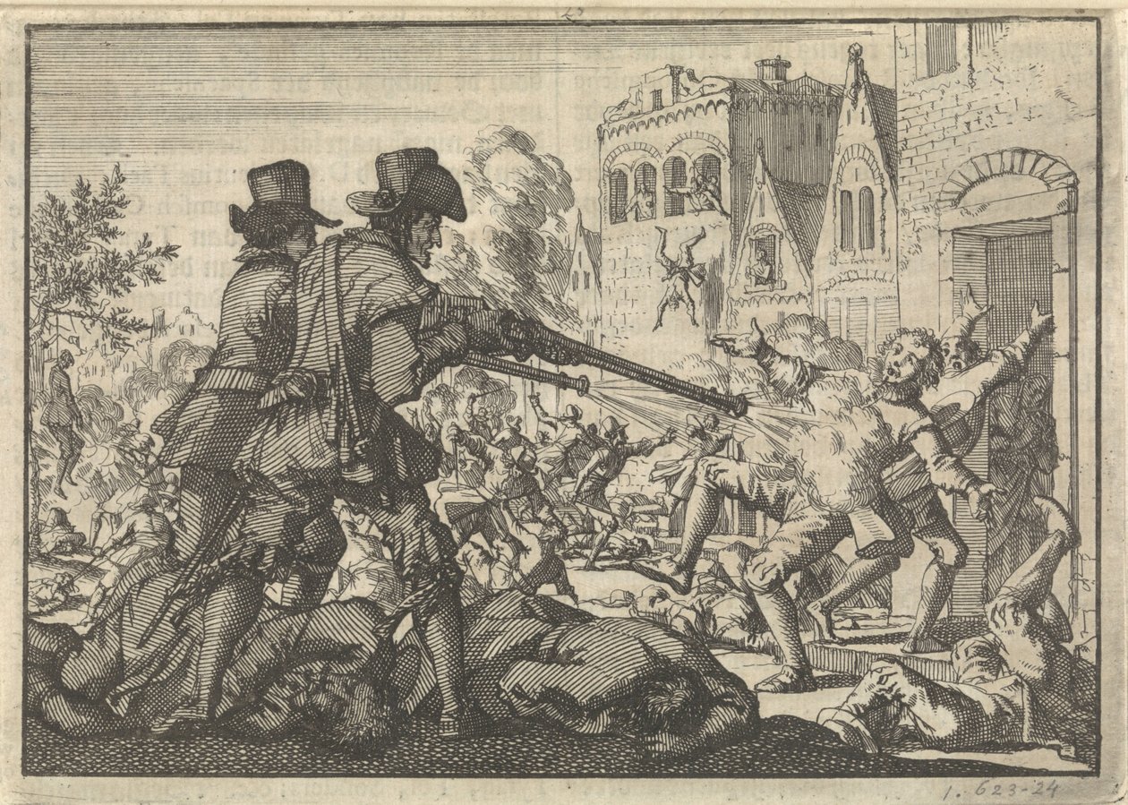 A reformátusok meggyilkolása Tiranóban, 1620 alkotó: Jan Luyken