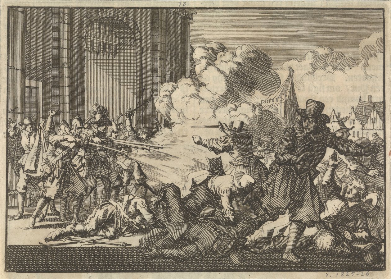 A rotterdami lázadás egy remonstrant miniszter bebörtönzését követően, 1621 alkotó: Jan Luyken
