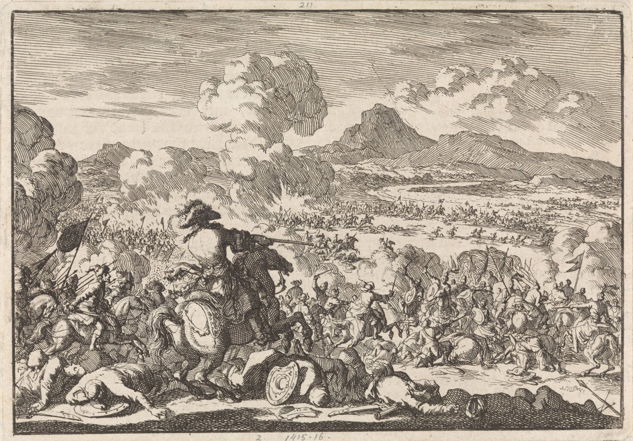 Eugénius fejedelem győzelme a törökök felett a Tisza mellett, 1697 alkotó: Jan Luyken
