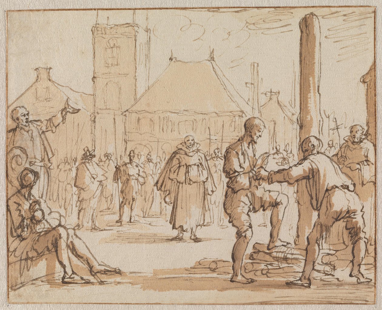 Pieter Bekjen felmászik a máglyára Amszterdamban 1569-ben alkotó: Jan Luyken