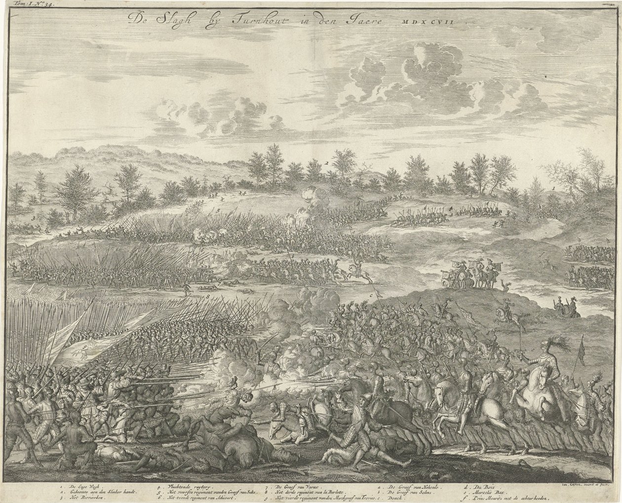 Turnhout-i csata, 1597 De Slagh, Turnhout in den Jaere MDXCVII (cím az objektumon) alkotó: Jan Luyken