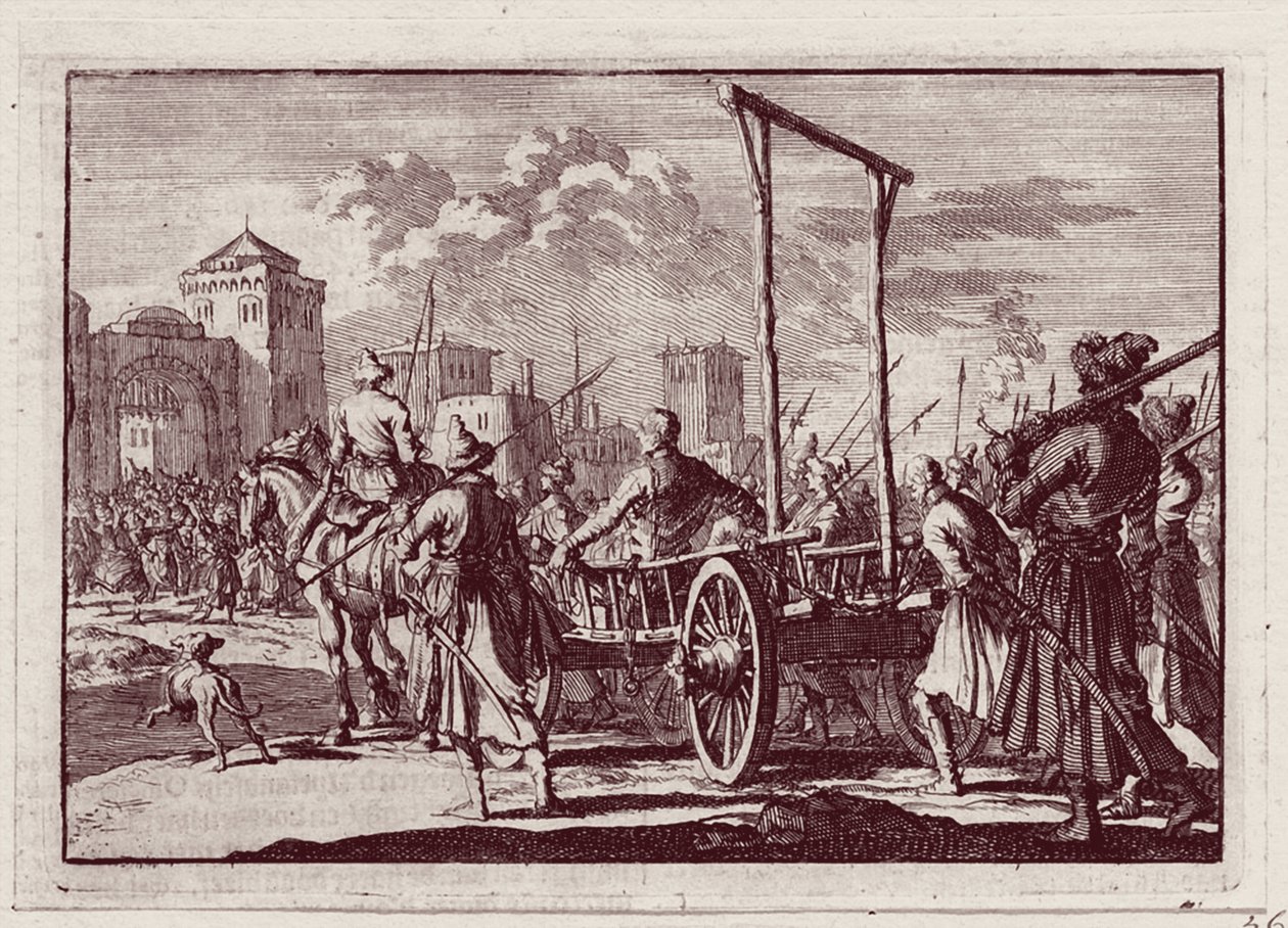 Stenka Razin a moszkvai kivégzés előtt, 1698 alkotó: Jan Luyken