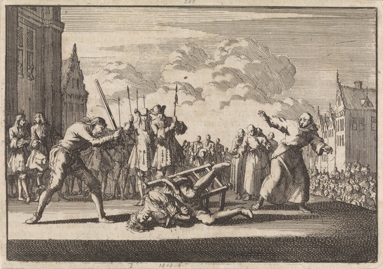 Mainzban lefejezték Cronsbruck császári hadbiztosát, 1691 alkotó: Jan Luyken