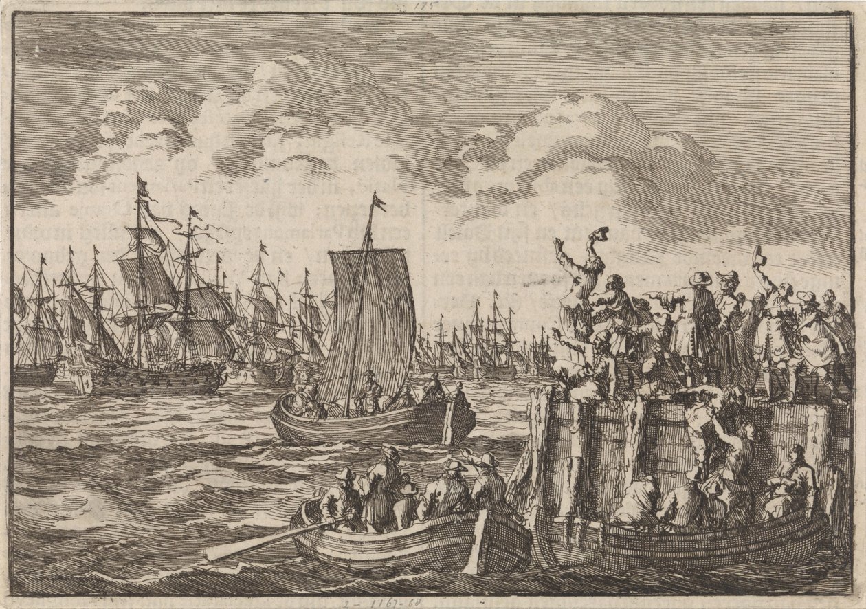 III. Vilmos a flottával Angliába indul, 1688 alkotó: Jan Luyken