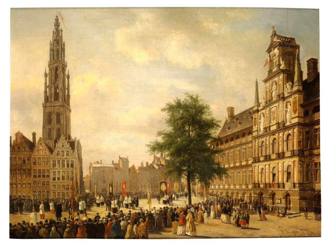 Felvonulás az antwerpeni nagytéren alkotó: Jan M. Ruyten