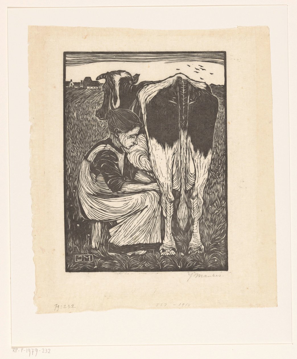 fejőlány alkotó: Jan Mankes (signed by artist)