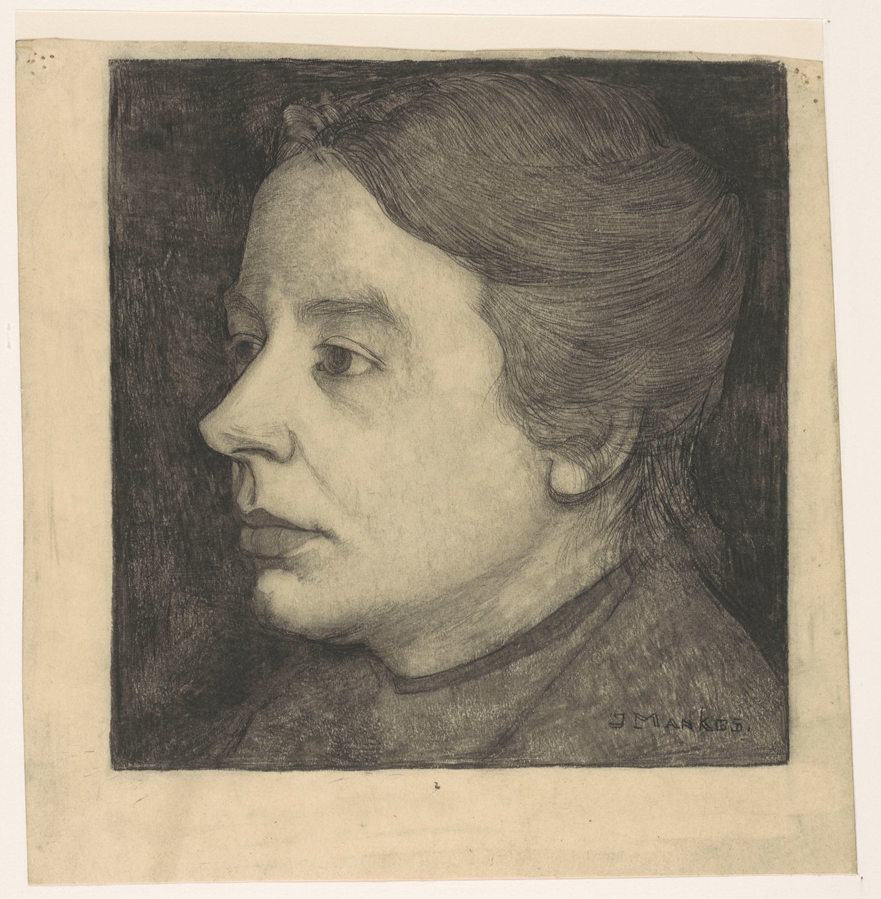 Anne Mankes-Zernike portréja alkotó: Jan Mankes (signed by artist)