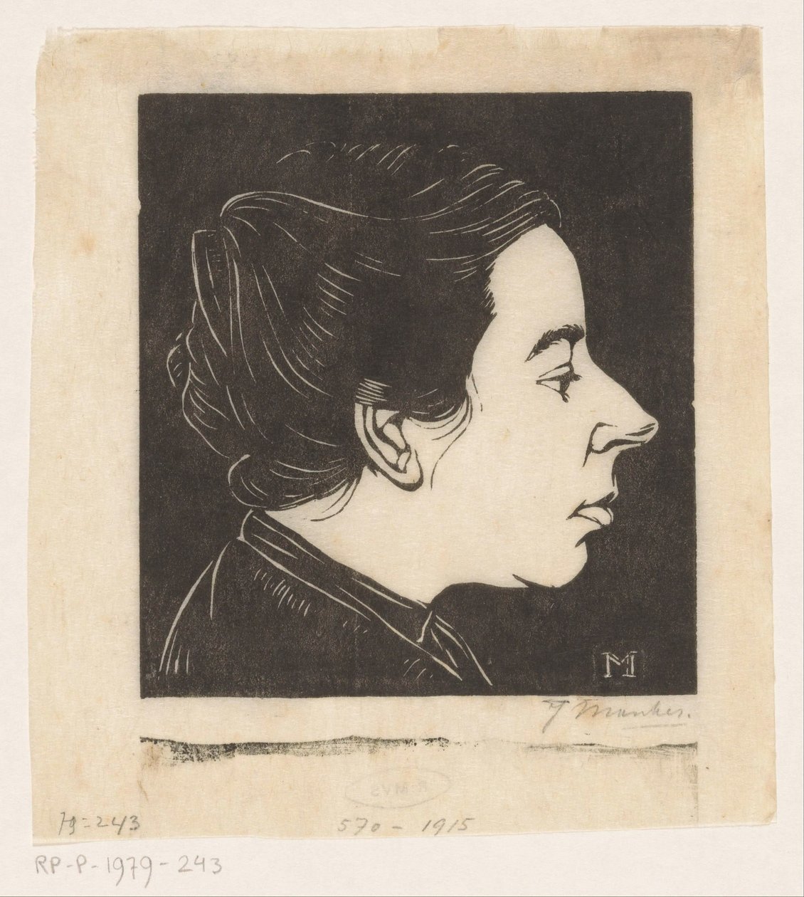 Anne Zernike portréja alkotó: Jan Mankes (signed by artist)