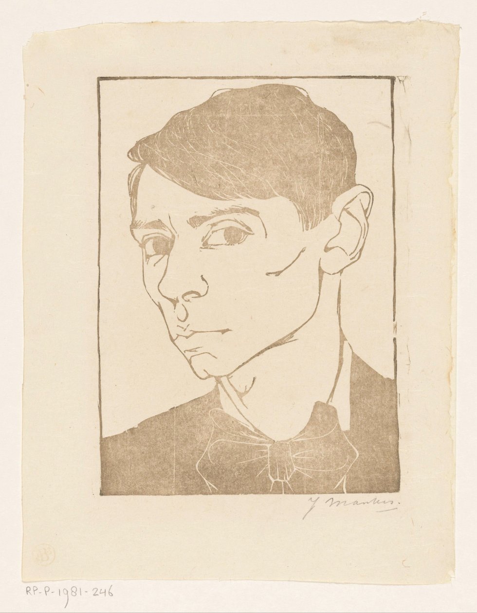Önarckép csokornyakkendővel alkotó: Jan Mankes (signed by artist)