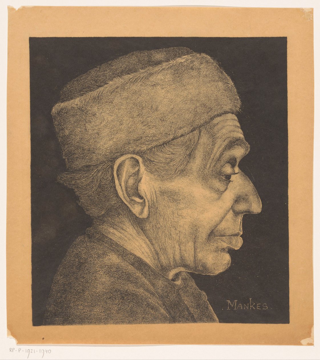 Douwe portréja kalappal alkotó: Jan Mankes