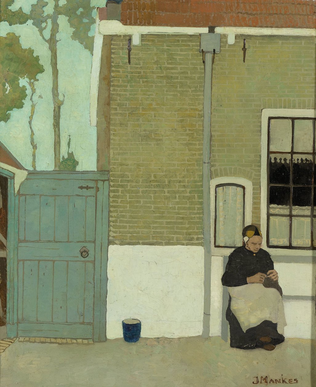 Nő a háza előtt alkotó: Jan Mankes