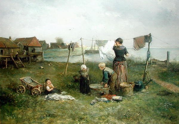 A mosás felakasztása alkotó: Jan Mari Henri Ten Kate
