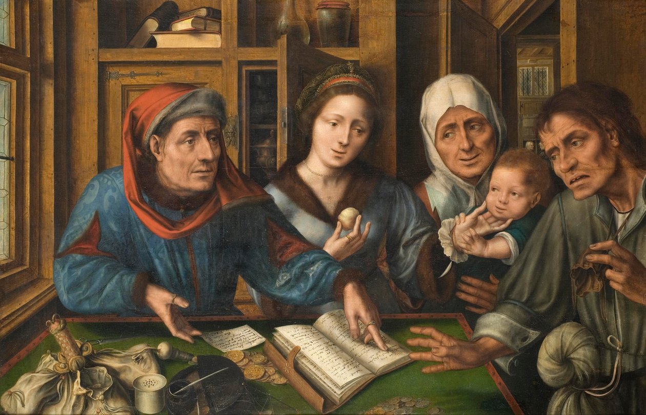 The Rent Receivers Office, 1514 (fából átvitt olaj, vászon) alkotó: Jan Massys or Metsys
