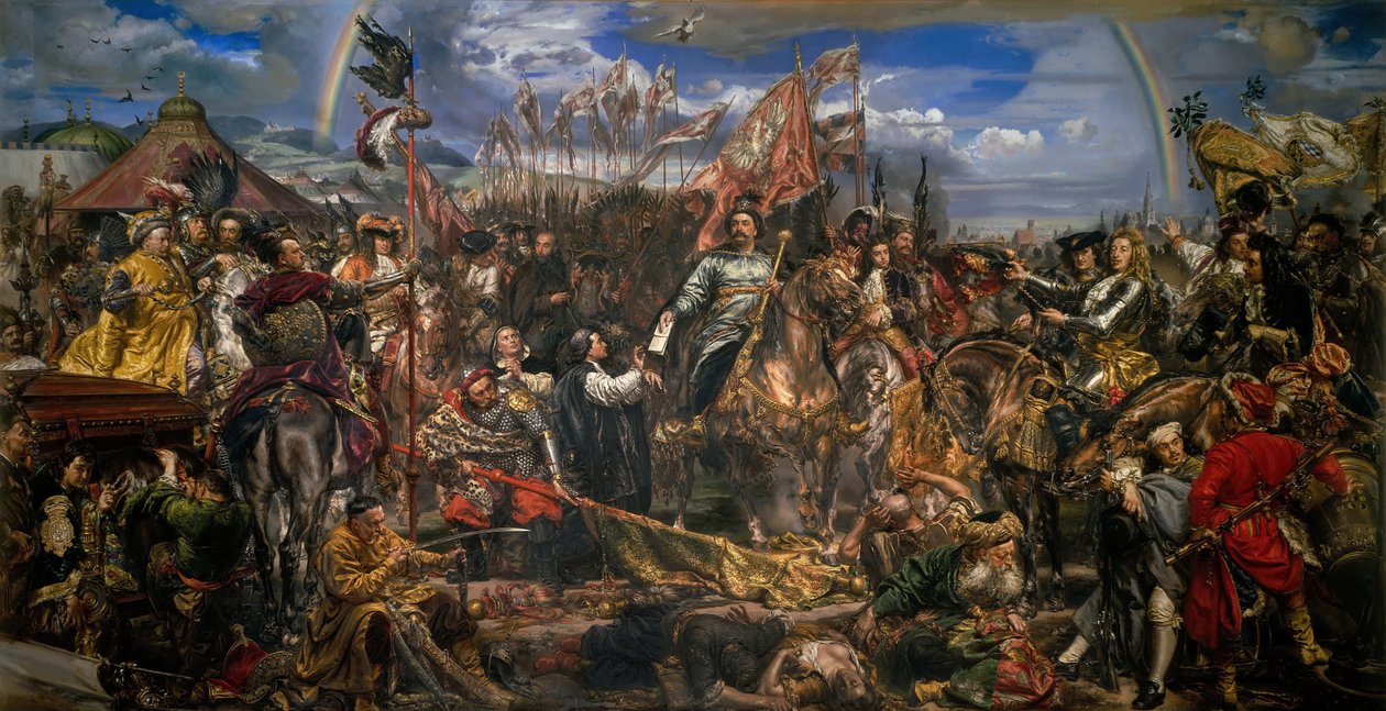 Jean III Sobieski (1629-1696) győzelmet üzent XI. Innocent pápának a bécsi csata után alkotó: Jan Matejko