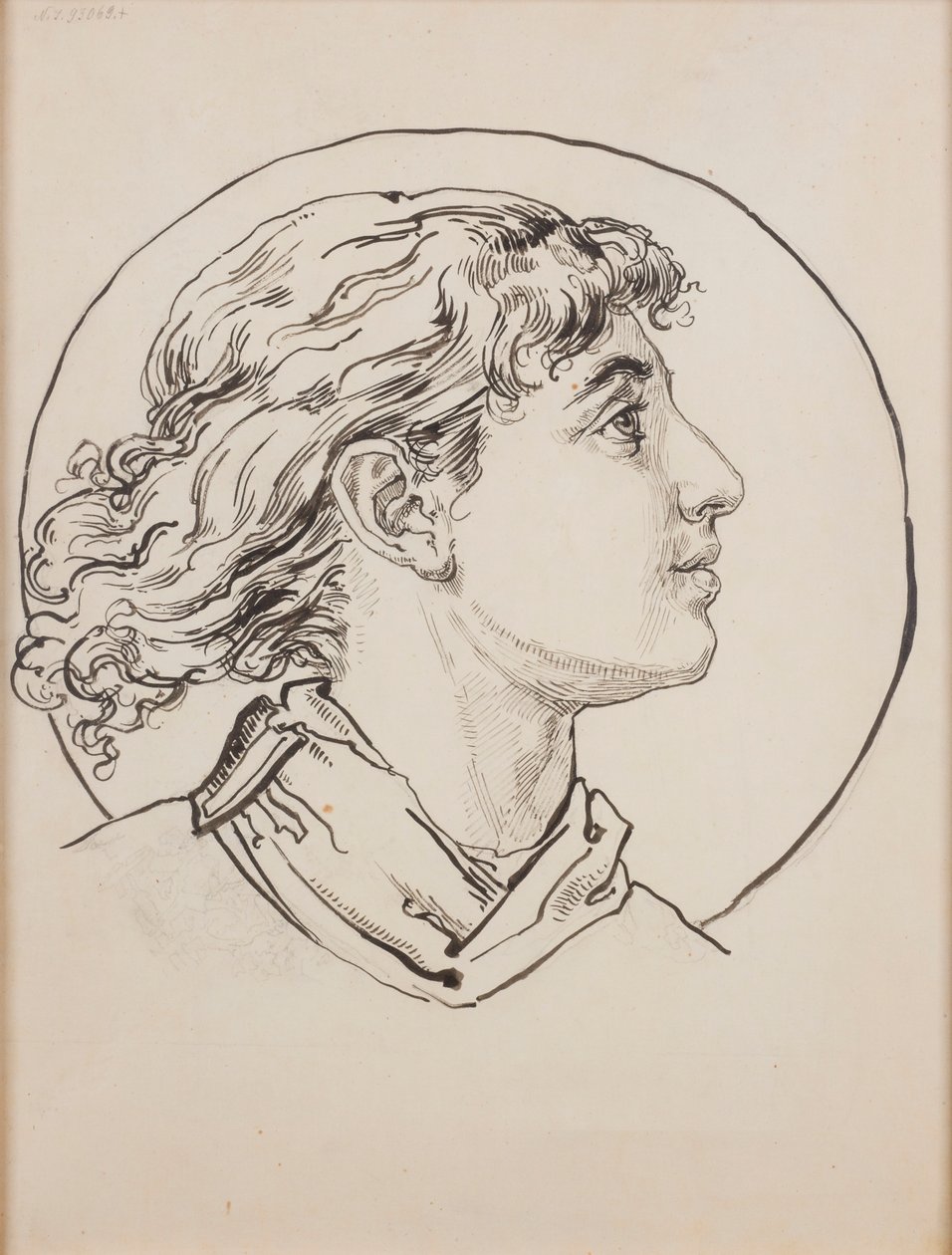 A Szent Mária-templom polikrómiájához készült karton – Angyalfej alkotó: Jan Matejko