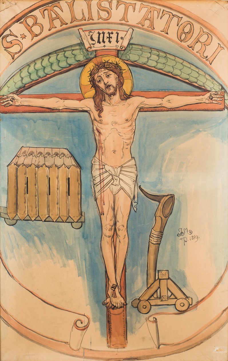 Kartonterv a Mária-templom polikróm díszítéséhez - Az íjászok címere alkotó: Jan Matejko