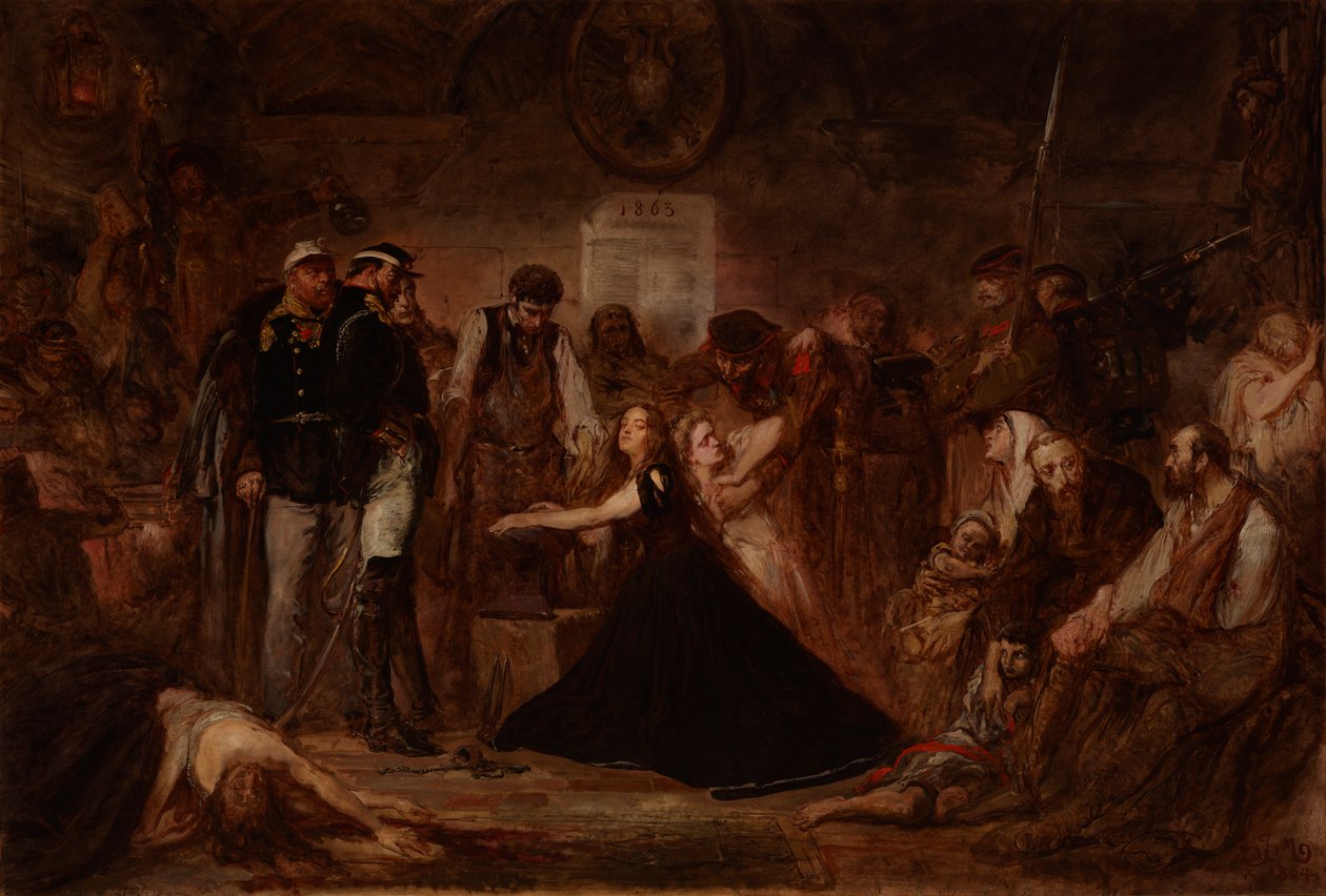 Polonia 1863 (Láncra vert Lengyelország) alkotó: Jan Matejko