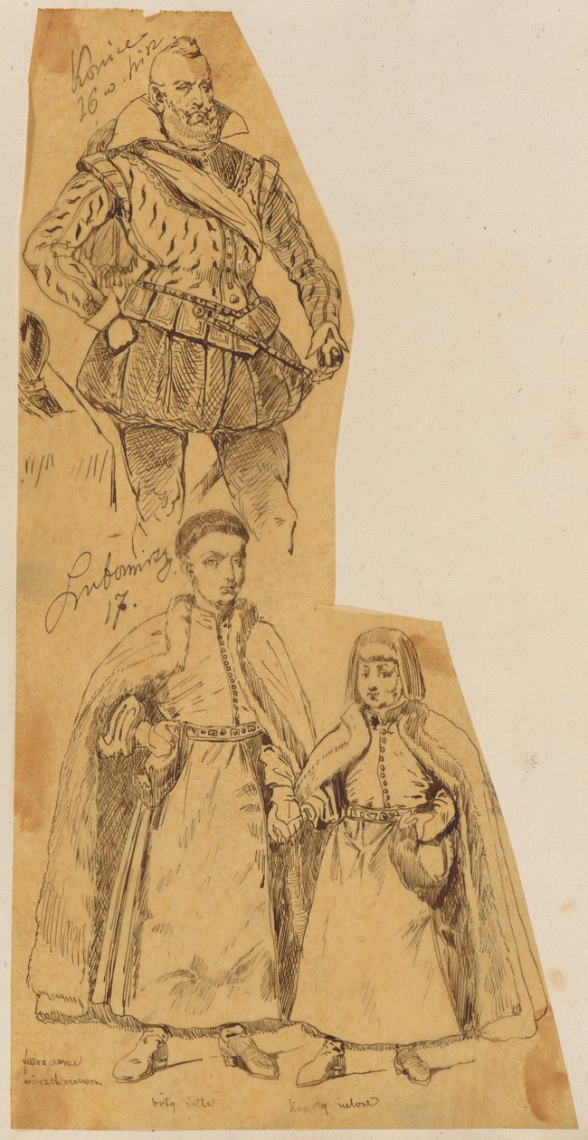 Skarbczyk. Lubomirscy – reifer Mann aus dem 16. Jh. und zwei stehende Jungen aus dem 17. Jh. alkotó: Jan Matejko