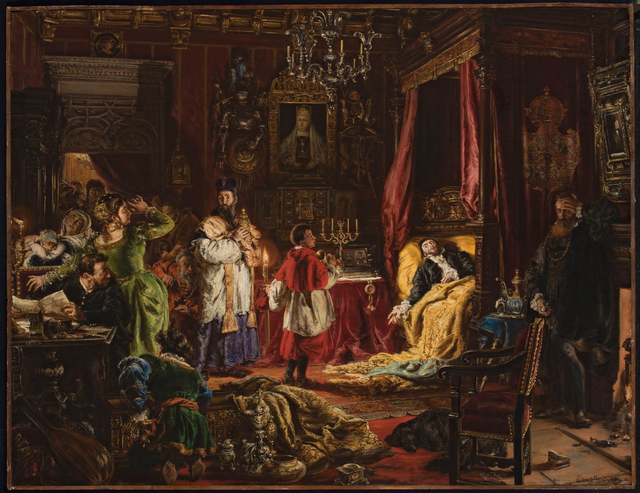 II. Zsigmond Ágost halála Knyszynben 1572-ben alkotó: Jan Matejko