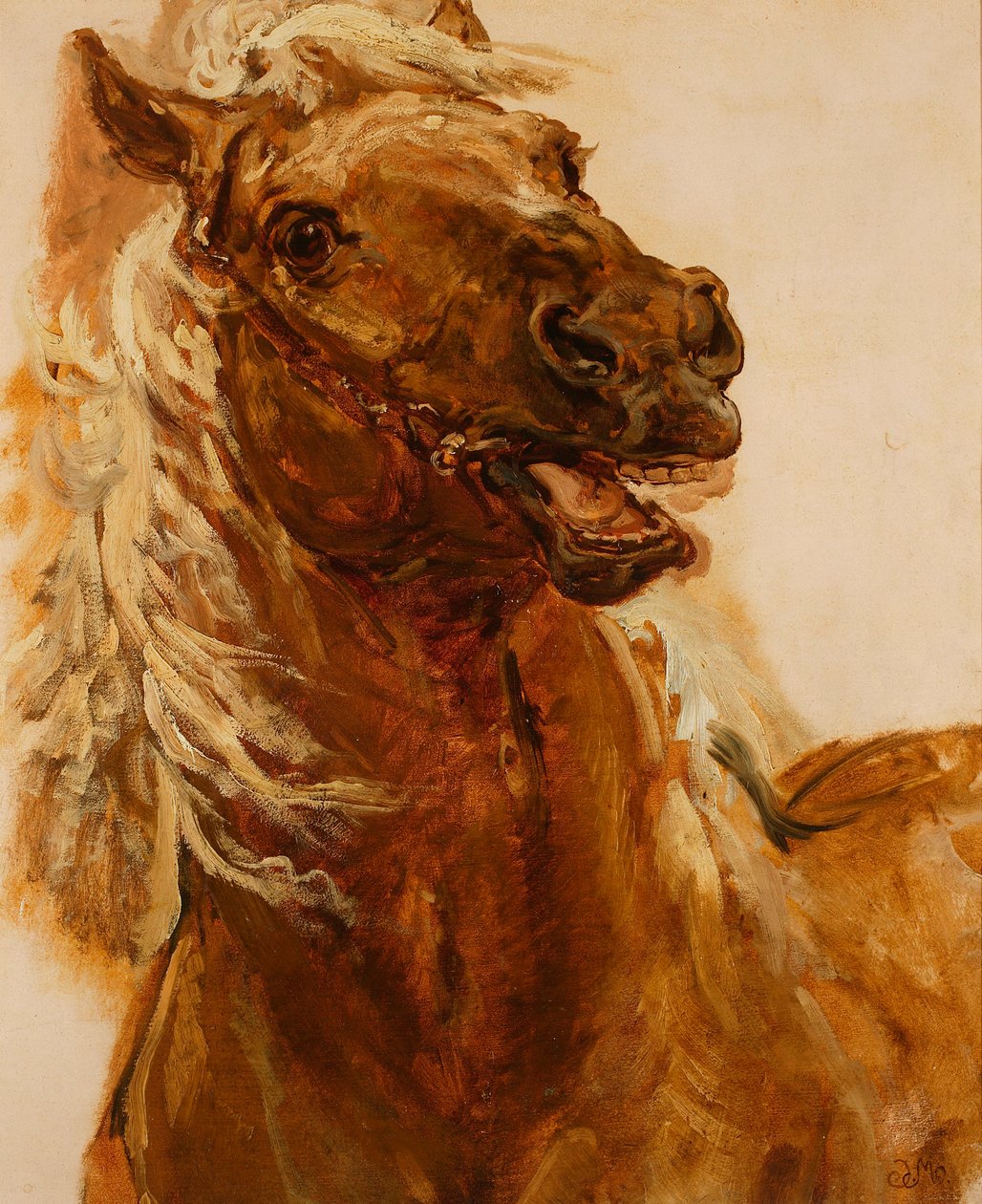 A „Zamoyski Byczyna mellett” című festményhez készült lófej-vázlat alkotó: Jan Matejko