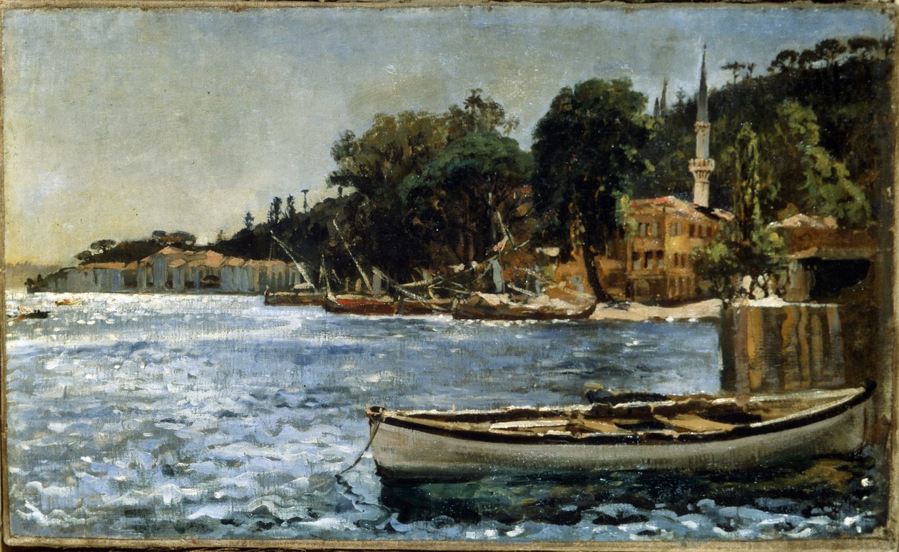 Kilátás Bebek közelében Konstantinápoly (ma Isztambul kerülete). Kilátás a Konstantinápoly melletti Bebekre. Jan Alojzy Matejko (1838-1893) festménye alkotó: Jan Matejko