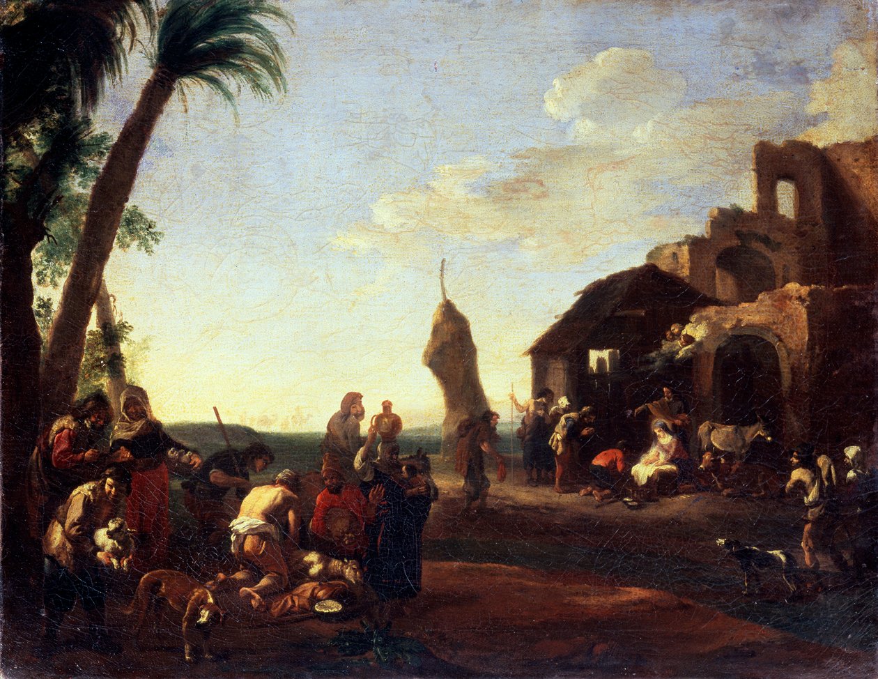 A gyermek Krisztus imádata, 1650-es évek alkotó: Jan Miel