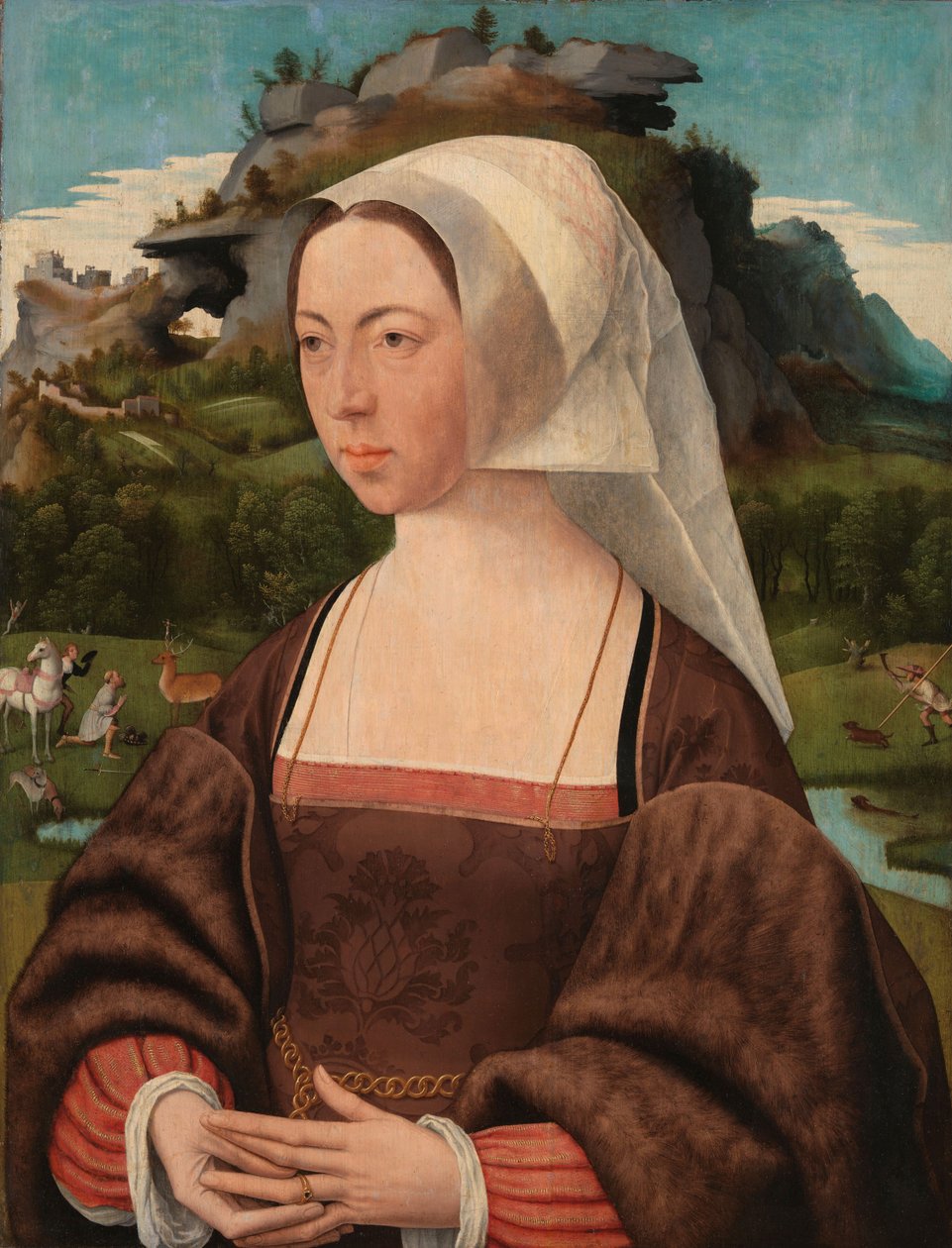 Egy ismeretlen nő portréja, 1525 körül (olaj, tábla) alkotó: Jan Mostaert