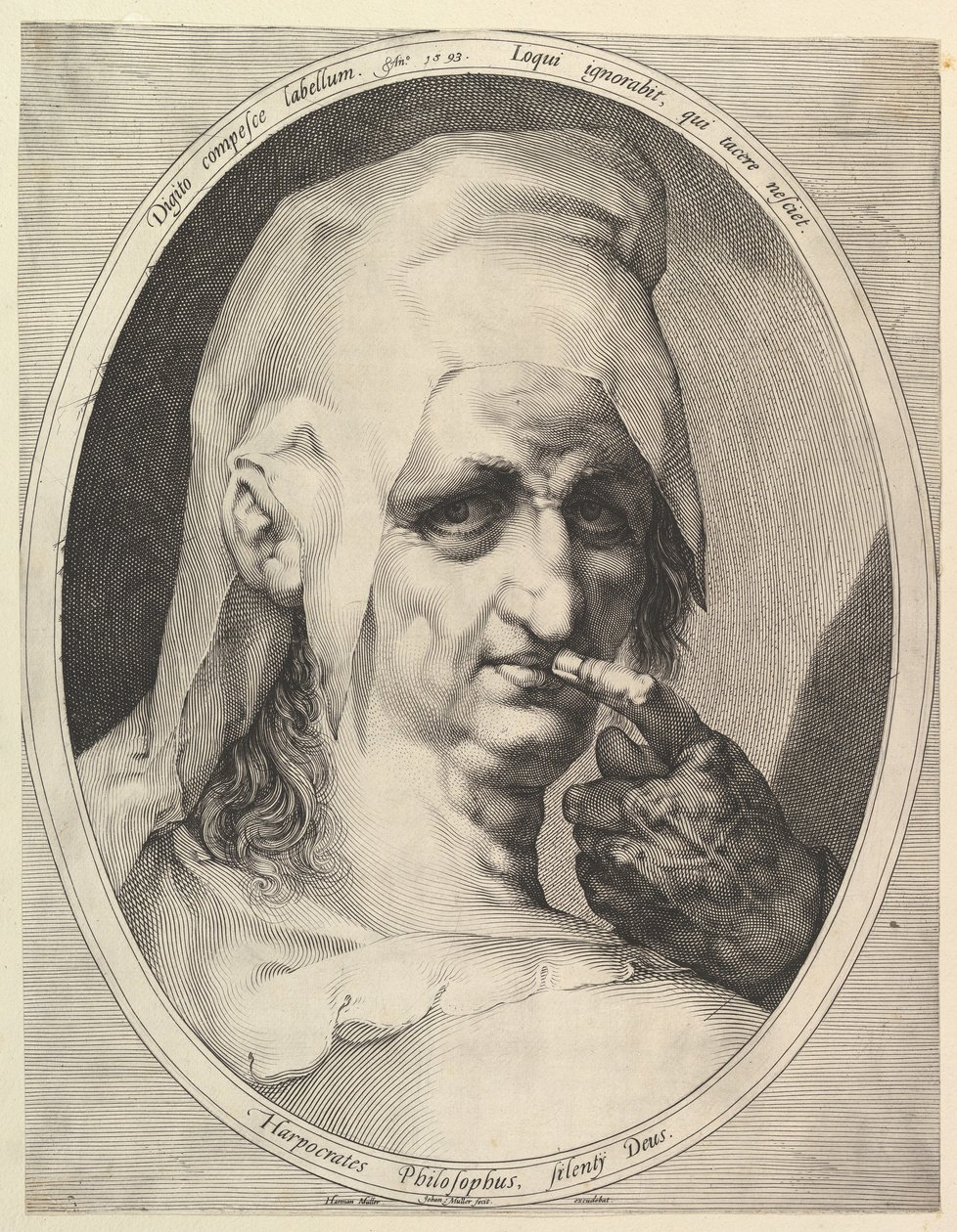 Harpocrates, filozófus, kb. 1611. alkotó: Jan Muller