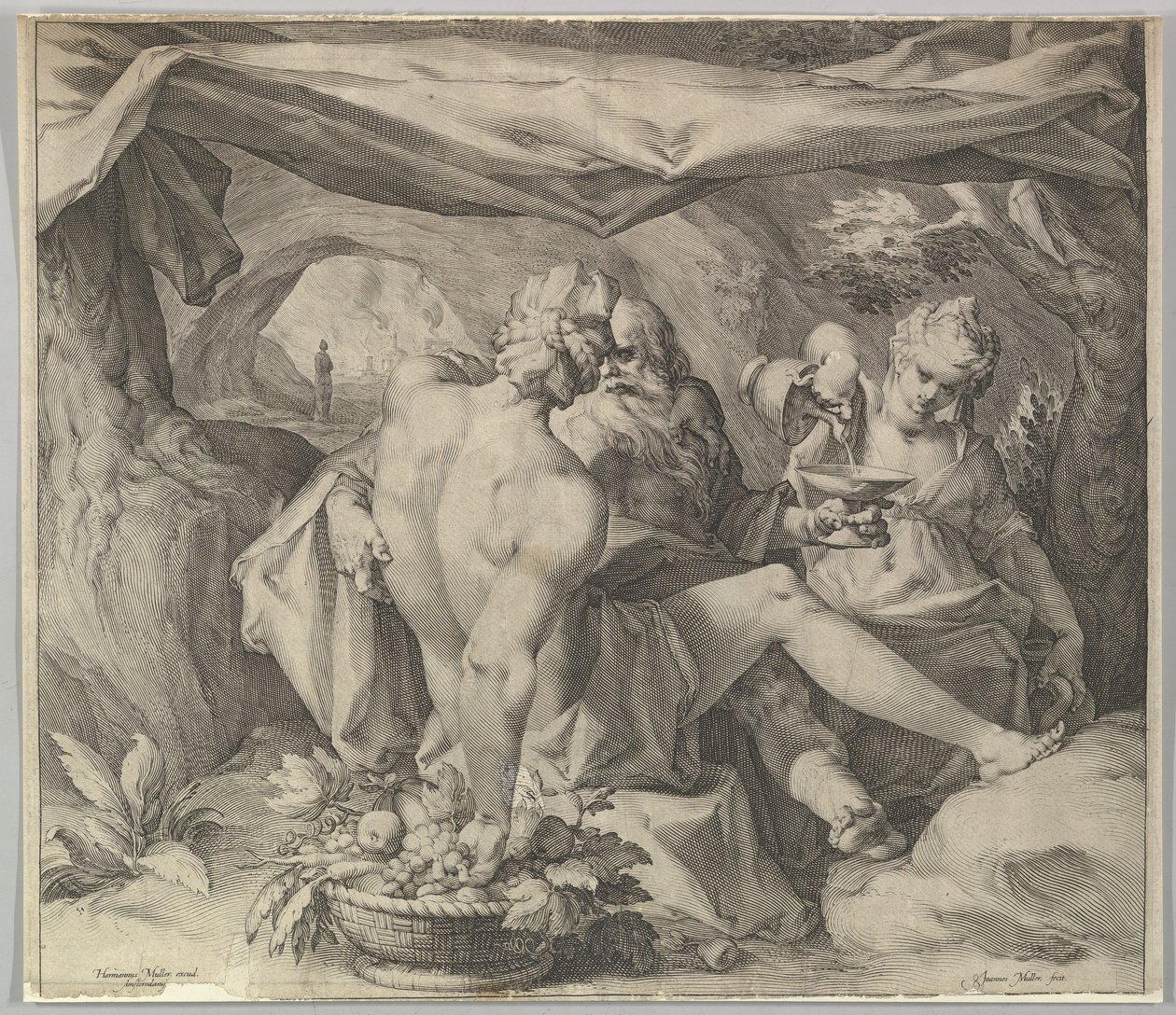 Lót és lányai, kb. 1630. alkotó: Jan Muller