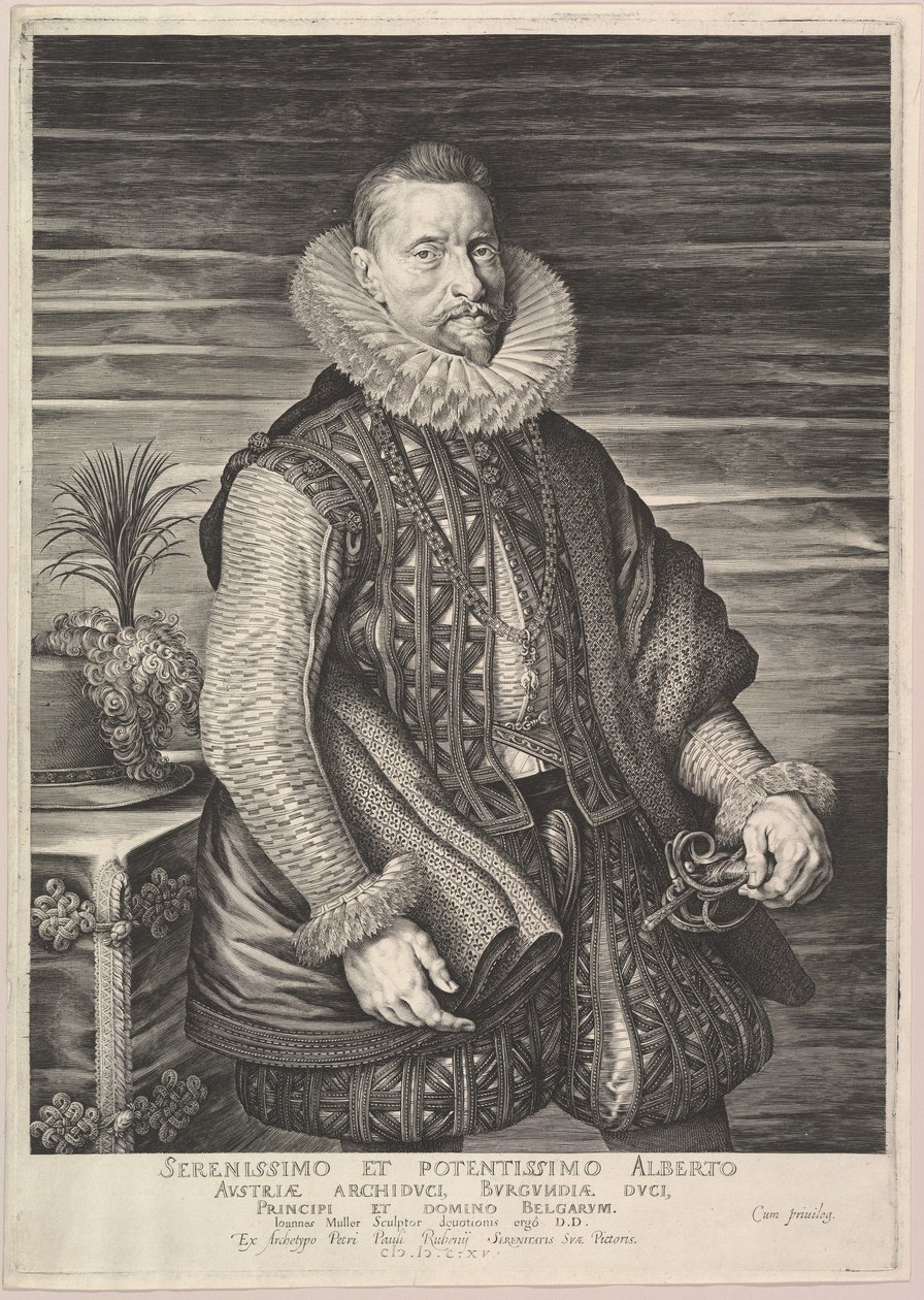 Albert, Ausztria főhercegének, Dél-Hollandia uralkodójának portréja, 1615. alkotó: Jan Muller