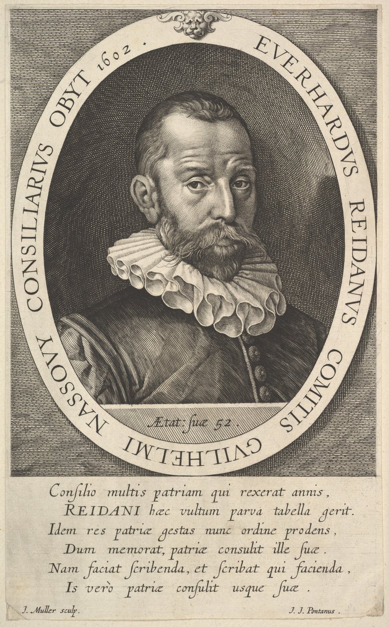 Everhard van Reyd, Vilmos tanácsos, Orange hercegének portréja, 1602. alkotó: Jan Muller