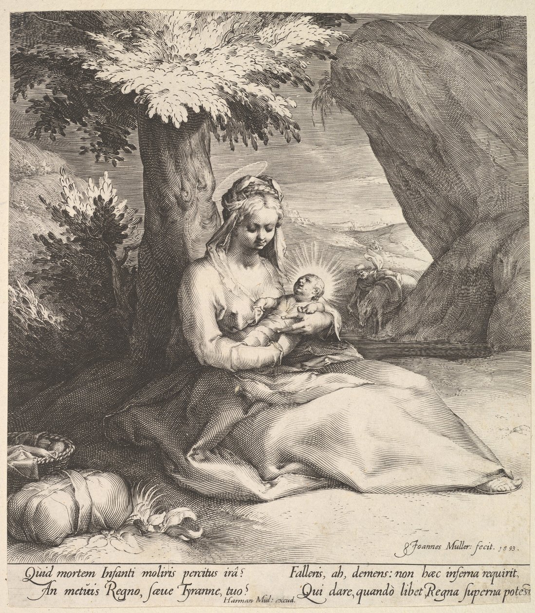 Pihenjen az egyiptomi repülésen, kb. 1613. alkotó: Jan Muller
