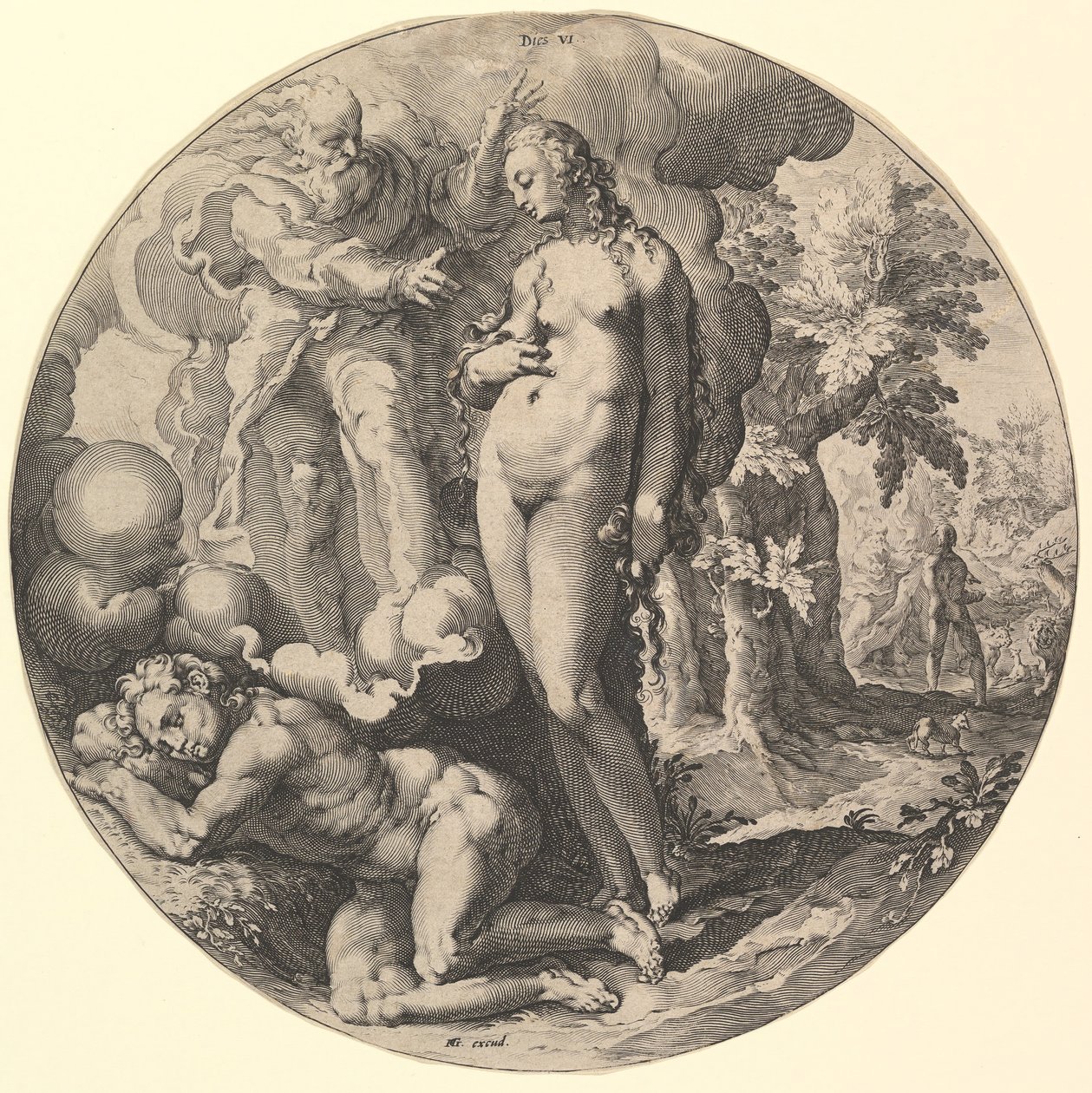 A hatodik nap meghal VI, a világ teremtése című sorozatból, kb. 1598. alkotó: Jan Muller