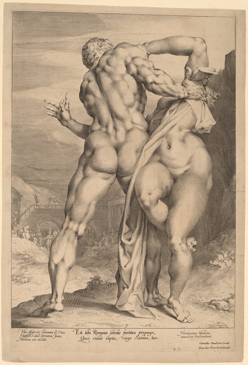 Egy szabin nő megerőszakolása (hátulnézet) alkotó: Jan Muller, after Adriaen de Vries
