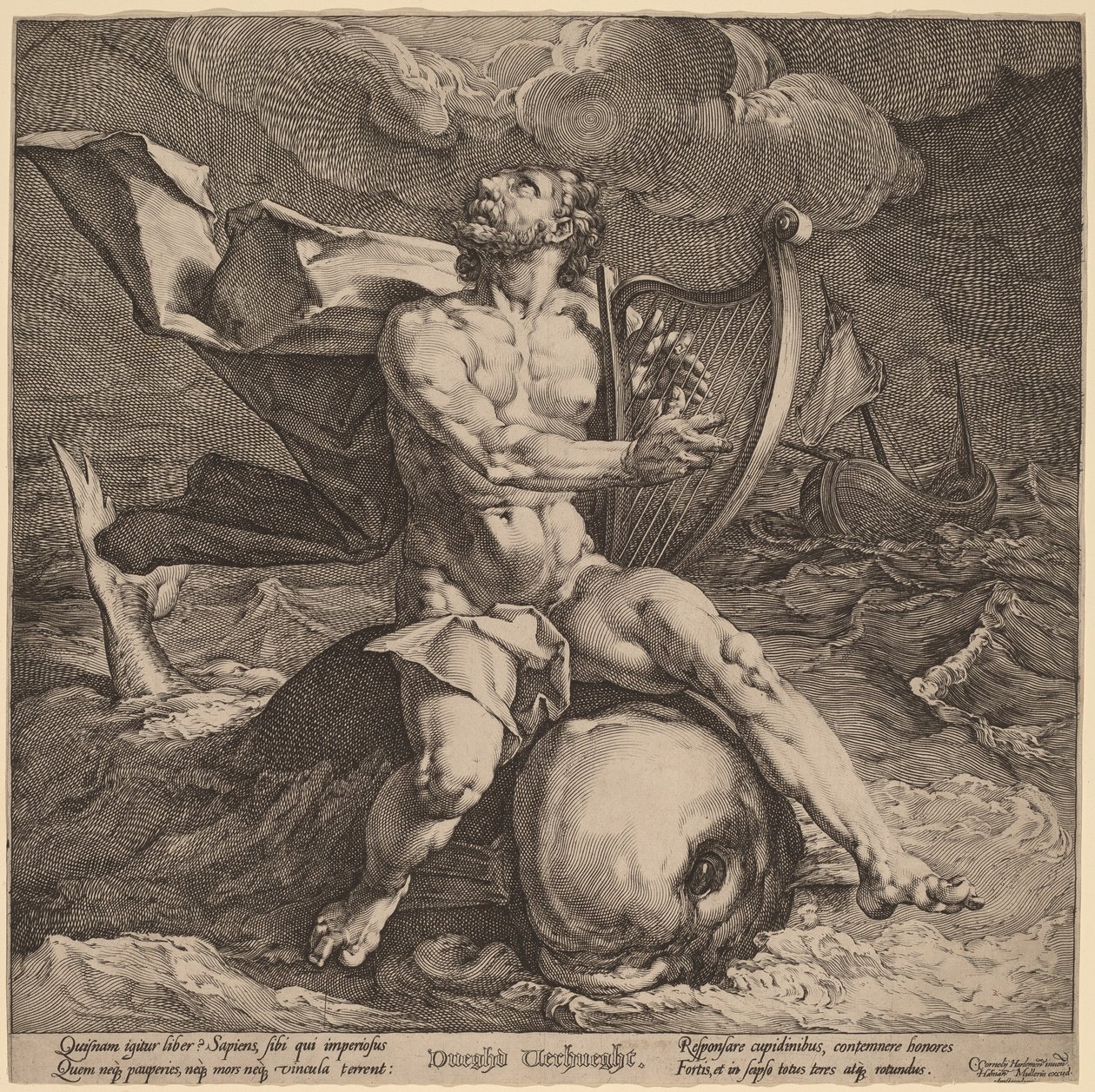 Arion egy delfinen alkotó: Jan Muller, after Cornelis Cornelisz van Haarlem