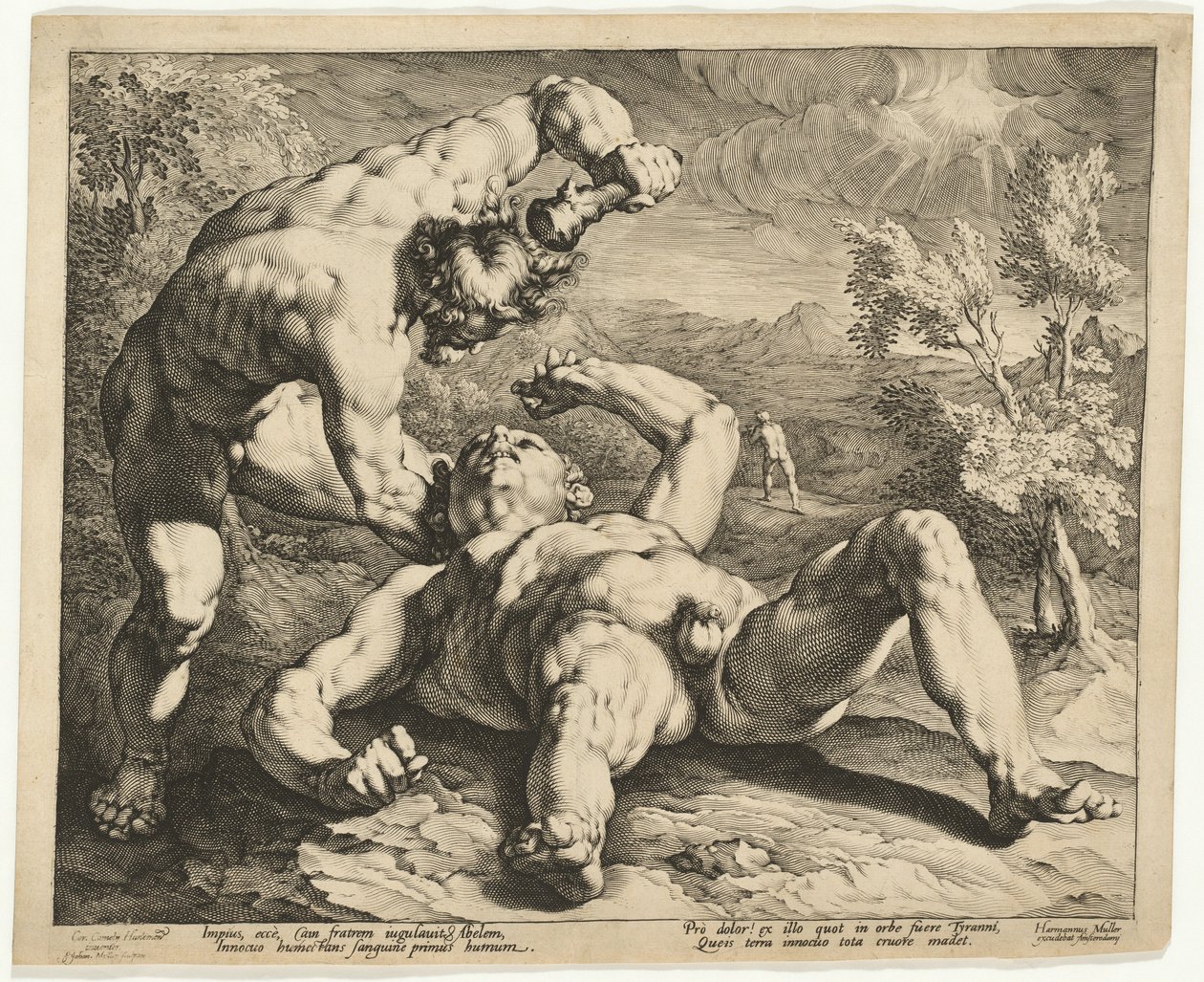 Káin megöli Ábelt alkotó: Jan Muller, after Cornelis Cornelisz van Haarlem