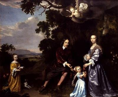 Pieter van der Graaff, felesége és lányai alkotó: Jan Mytens or Mijtens
