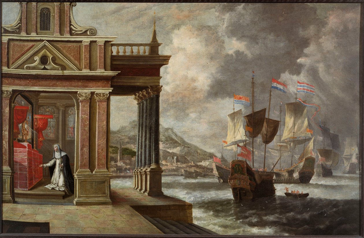 Lepantói csata: Ricci Szent Katalin és a hajóraszállás, 1671. alkotó: Jan Peeters the Elder