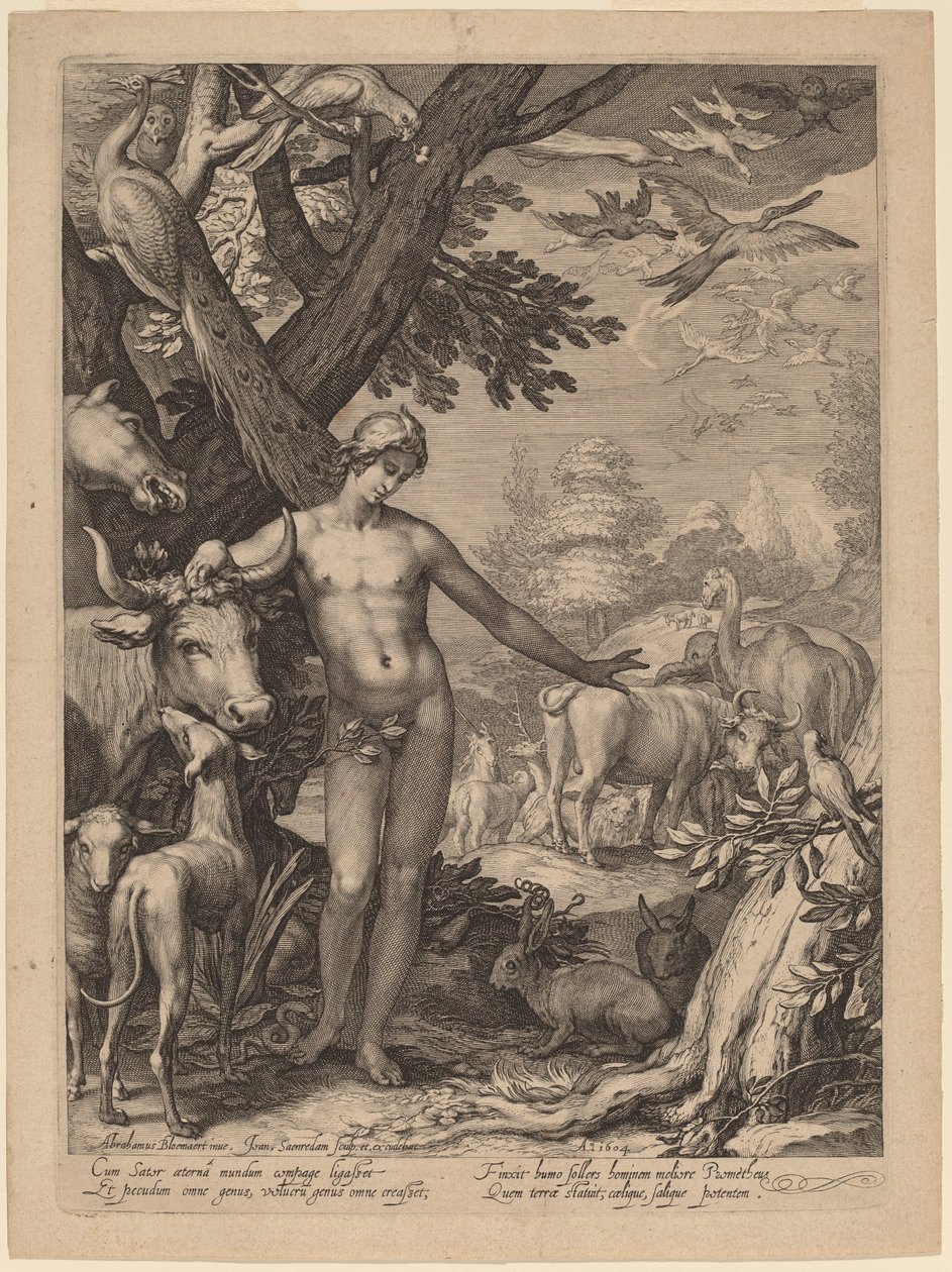 Ádám elnevezte az állatokat alkotó: Jan Pietersz Saenredam after Abraham Bloemaert