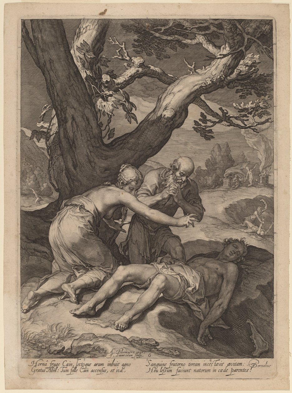 Ádám és Éva siránkozik Ábel holtteste miatt alkotó: Jan Pietersz Saenredam after Abraham Bloemaert