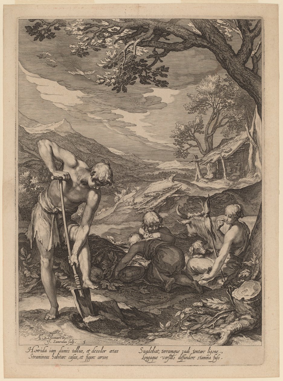 Ádám és Éva dolgozik alkotó: Jan Pietersz Saenredam after Abraham Bloemaert
