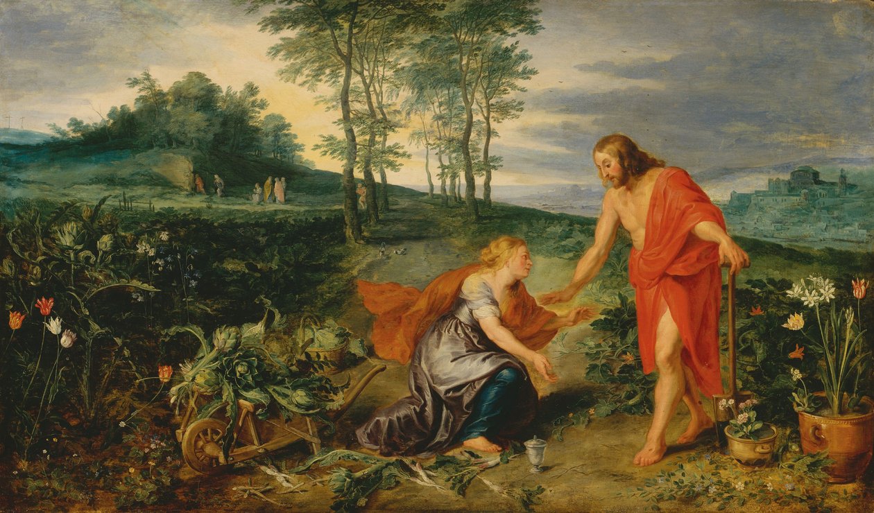 Krisztus megjelenik Mária Magdolnának húsvét reggelén (Noli me tangere), 1626 körül (olaj, fa) alkotó: Jan & Rubens P.P. (1577-1640) Brueghel