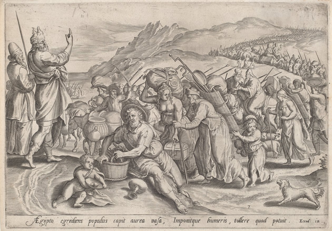 Kivonulás Egyiptomból alkotó: Jan Sadeler I, after Maarten van Cleef