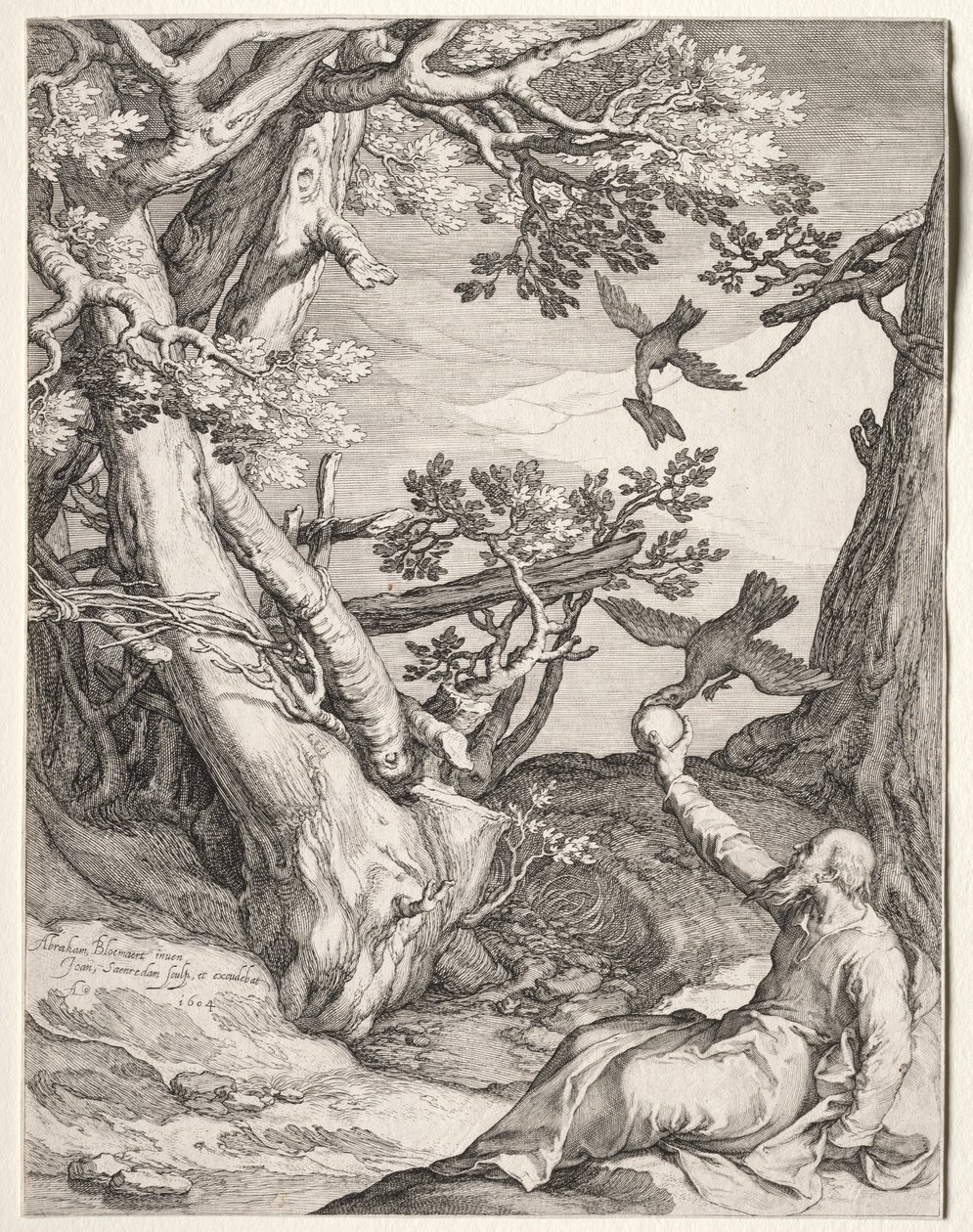 Illés a vadonban Hollók táplálta, 1604. alkotó: Jan Saenredam