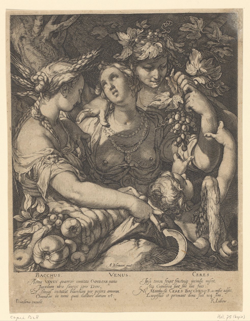 Vénusz, Bacchus és Ceres Vénusz trigek Ceres és Bacchus nélkül (cím a tárgyon) alkotó: Jan Saenredam